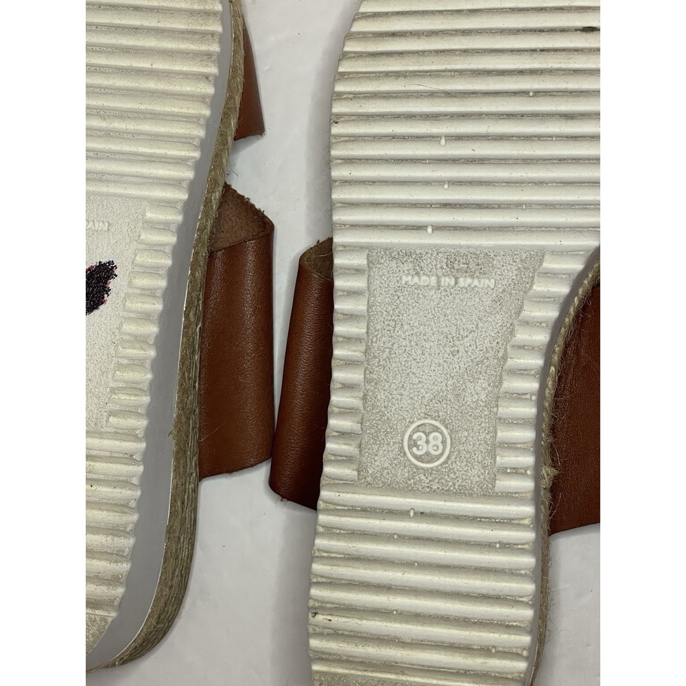 Bertuchi Women's Sandals Leather Slip On Wedge Brown Women's Size 7.5" US/38 EU - Picture 9 of 12